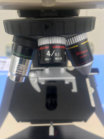 NIKON MICROPHOT TRINOCULAR MICROSCOPE STAGE MOUNT EYEPIECE PFX SHUTTER FREE SHIP