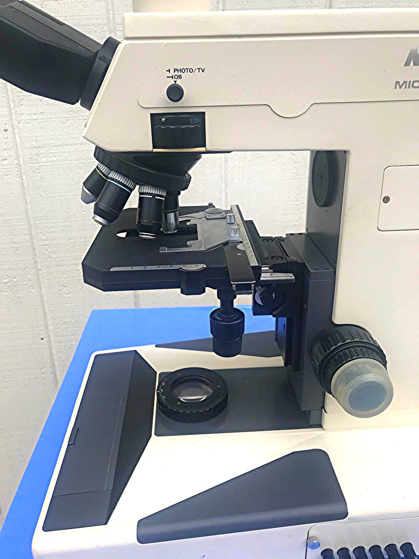 NIKON MICROPHOT TRINOCULAR MICROSCOPE STAGE MOUNT EYEPIECE PFX SHUTTER FREE SHIP