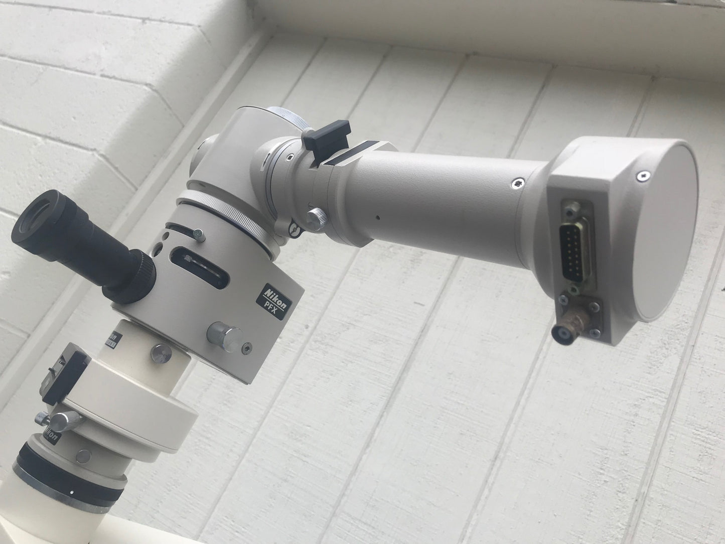 NIKON MICROPHOT TRINOCULAR MICROSCOPE STAGE MOUNT EYEPIECE PFX SHUTTER FREE SHIP