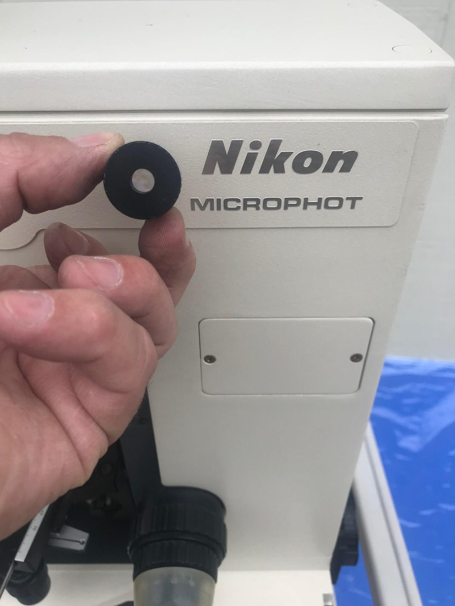 NIKON MICROPHOT TRINOCULAR MICROSCOPE STAGE MOUNT EYEPIECE PFX SHUTTER FREE SHIP