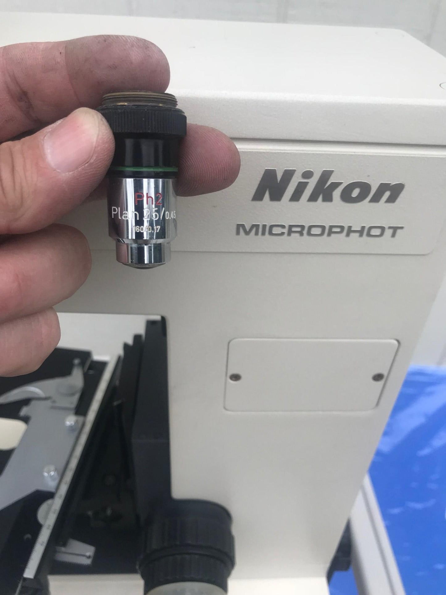 NIKON MICROPHOT TRINOCULAR MICROSCOPE STAGE MOUNT EYEPIECE PFX SHUTTER FREE SHIP