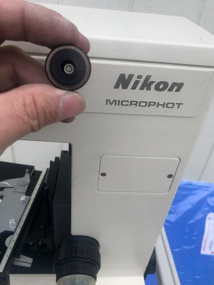 NIKON MICROPHOT TRINOCULAR MICROSCOPE STAGE MOUNT EYEPIECE PFX SHUTTER FREE SHIP