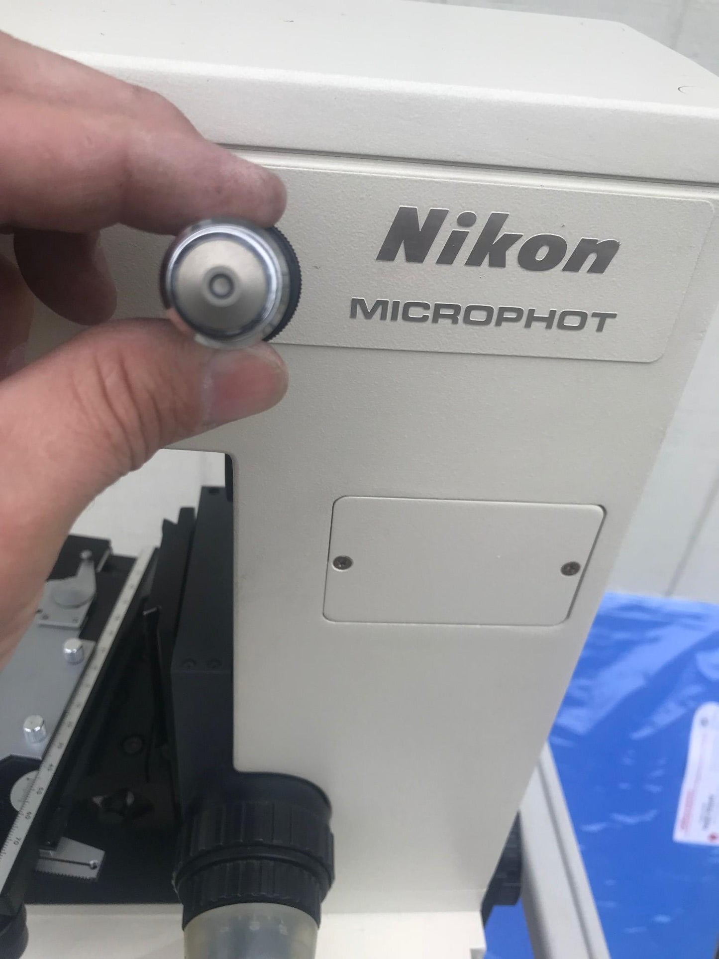 NIKON MICROPHOT TRINOCULAR MICROSCOPE STAGE MOUNT EYEPIECE PFX SHUTTER FREE SHIP