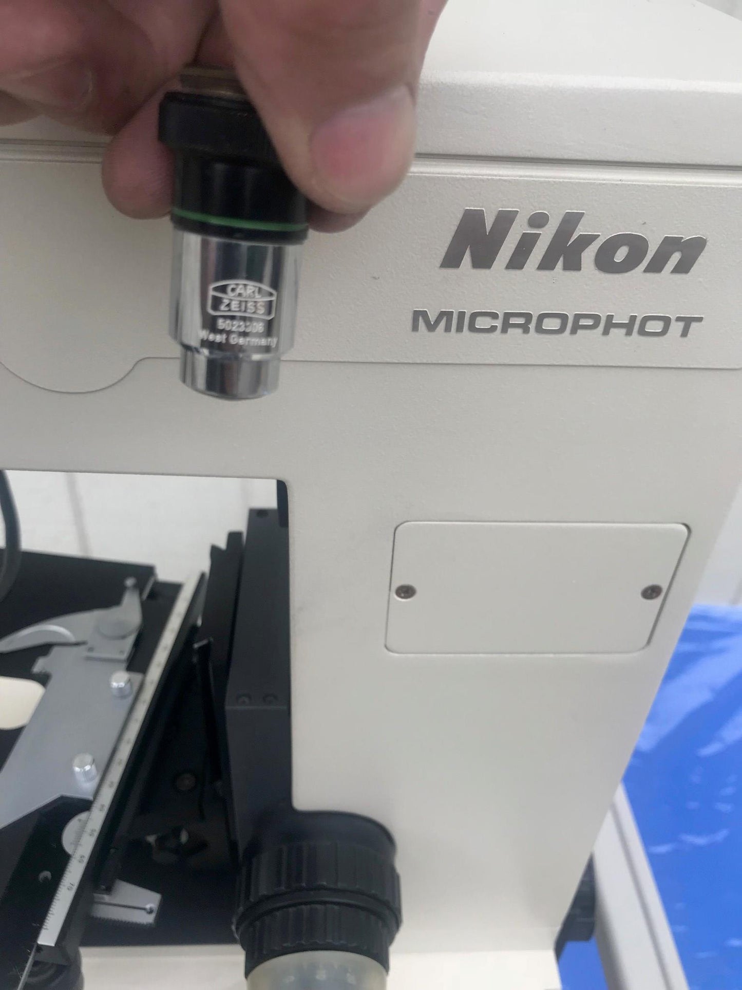 NIKON MICROPHOT TRINOCULAR MICROSCOPE STAGE MOUNT EYEPIECE PFX SHUTTER FREE SHIP