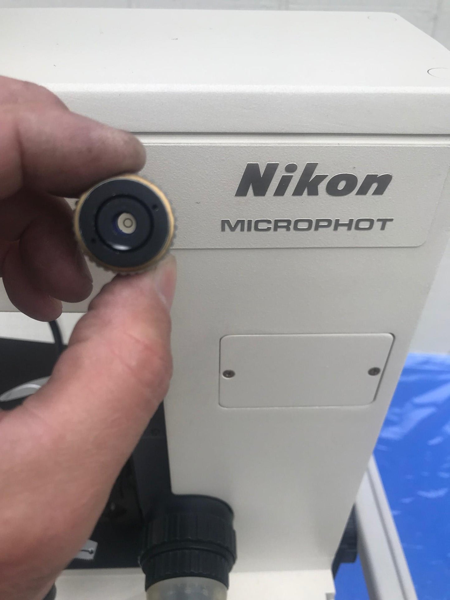 NIKON MICROPHOT TRINOCULAR MICROSCOPE STAGE MOUNT EYEPIECE PFX SHUTTER FREE SHIP