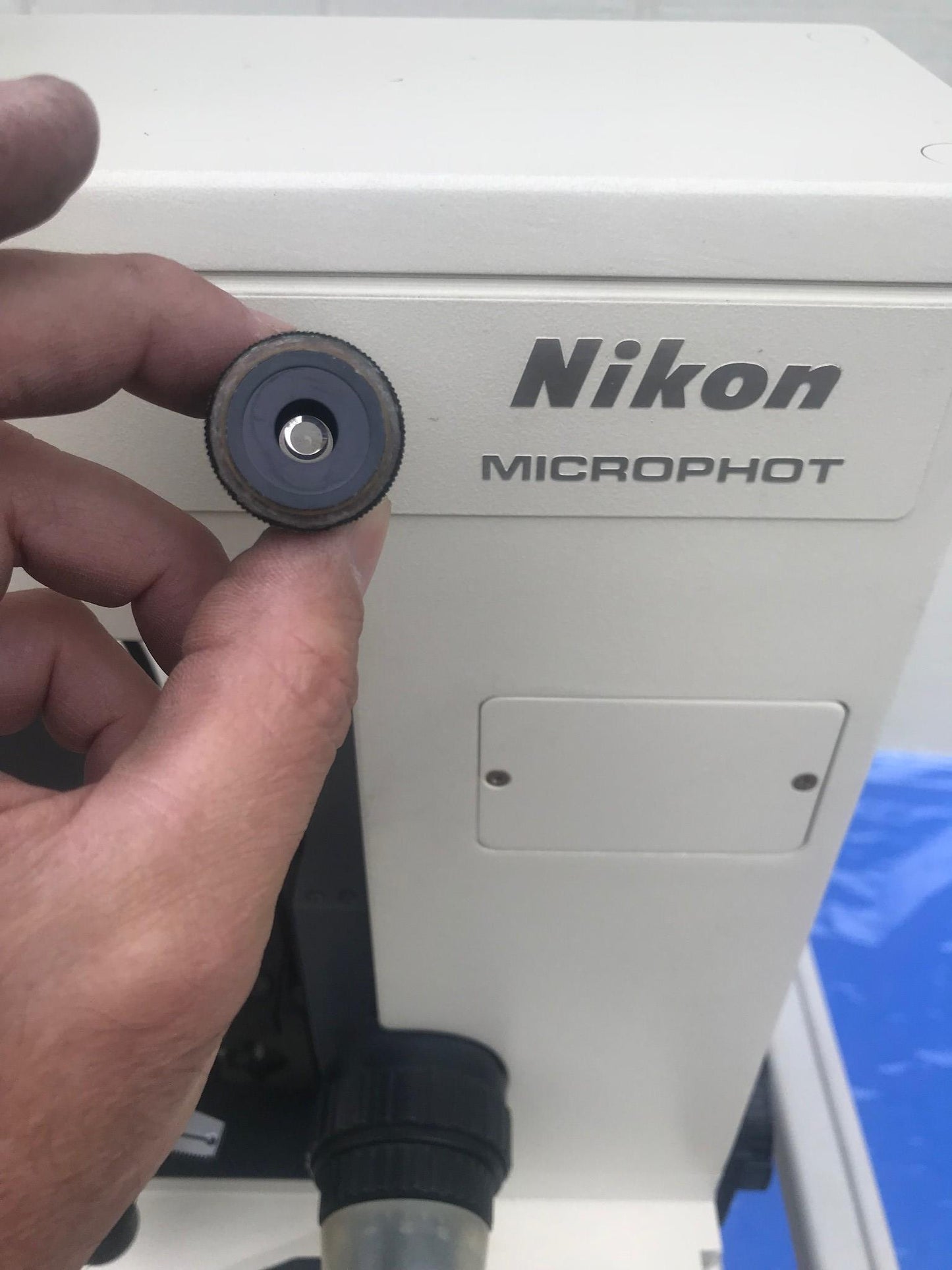 NIKON MICROPHOT TRINOCULAR MICROSCOPE STAGE MOUNT EYEPIECE PFX SHUTTER FREE SHIP