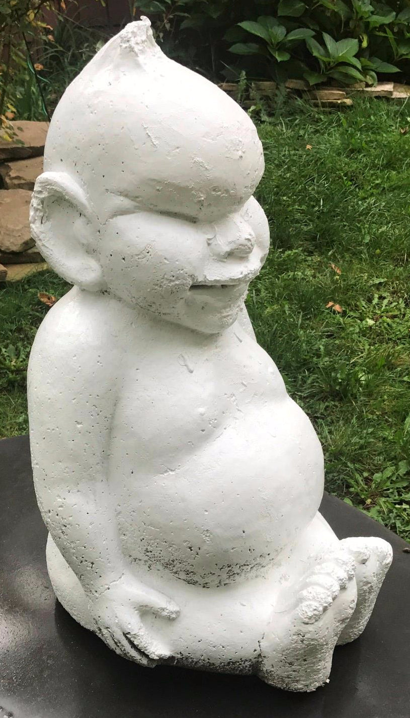 RareVintage BELLIKEN 28"h x 16.5"w x 18"d GOOD LUCK BIG CONCRETE STATUE FREESHIP