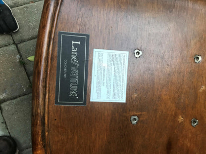 Pair Vintage LANE VENTURE Rattan Swivel Chairs Cushions David Hicks Era FREESHIP