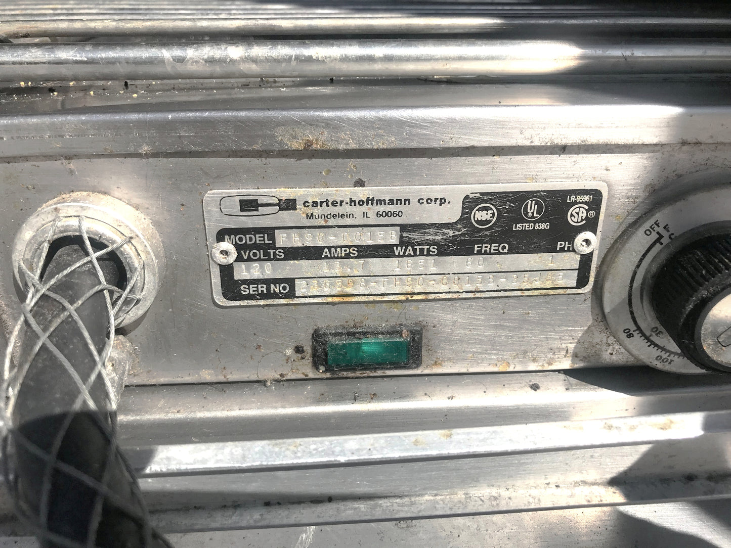 CARTER-HOFFMAN FH90-00158 WARMER BB150 180 Plate Banquet Carrier Warming Cabinet