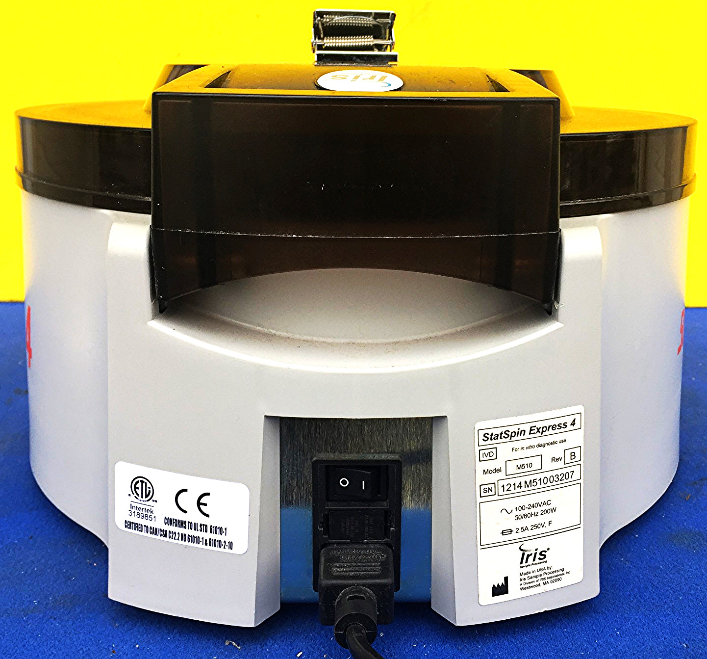 BECKMAN IRIS STATSPIN EXPR 4 M510 TUBE ROTOR RTH8 GEL CENTRIFUGE WATCH VIDEO