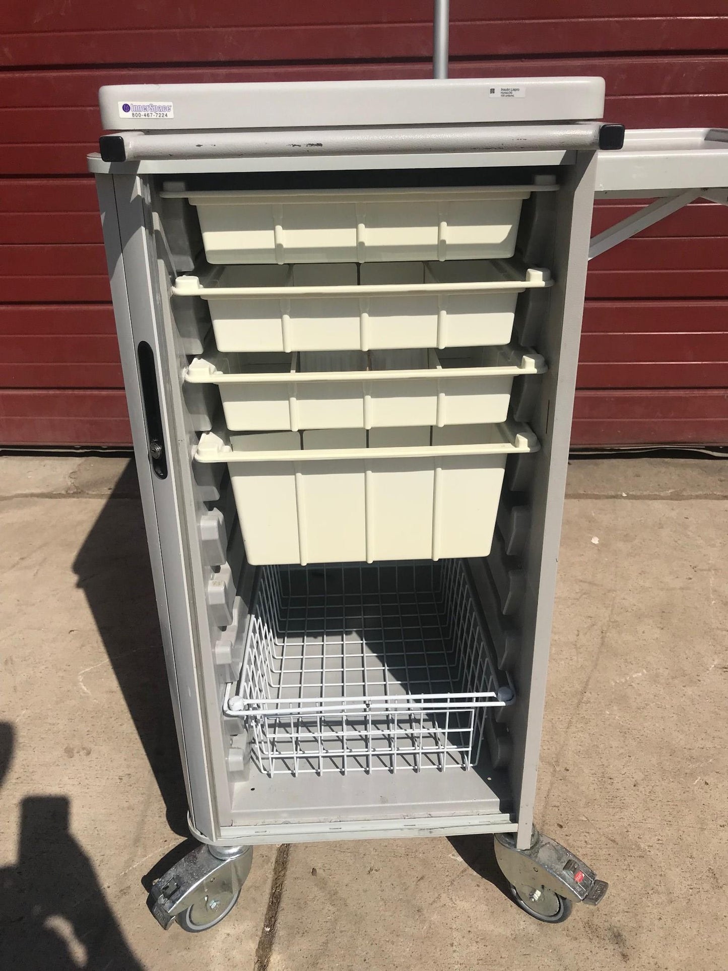 INNERSPACE 3750TT SLIM PROCEDURE SUPPLY MEDICAL CART Accessory Package w/Key