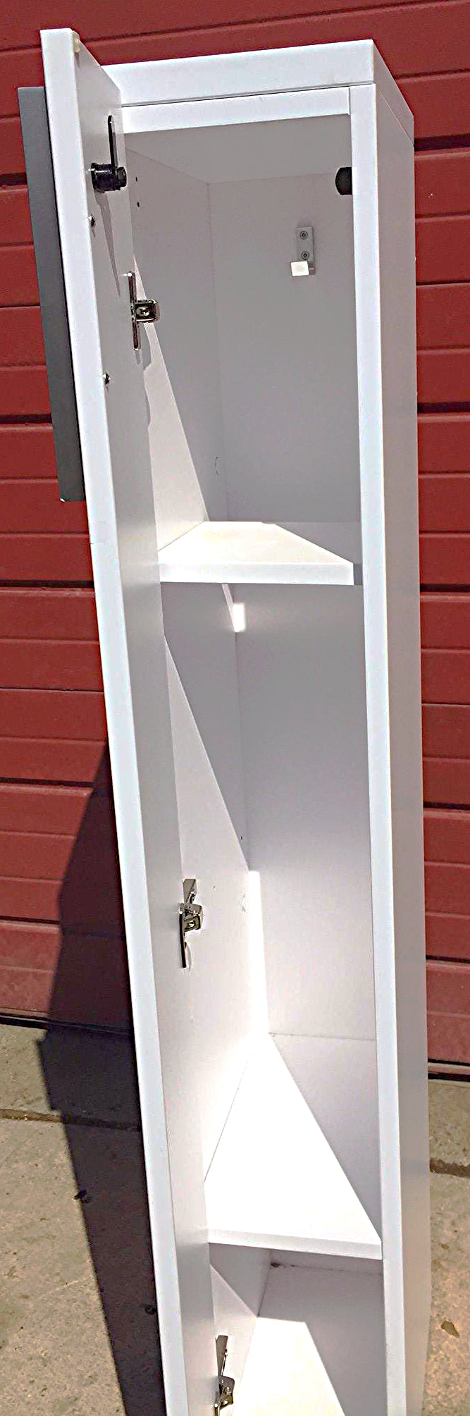 KNOLL OFFICE FURNITURE WHITE LAMINATE STORAGE LOCKER CLOSET TOWER FREE SHIP