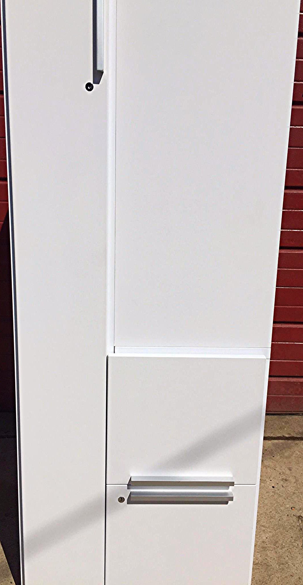 KNOLL OFFICE FURNITURE WHITE LAMINATE STORAGE LOCKER TOWER FILE CABINET FREESHIP