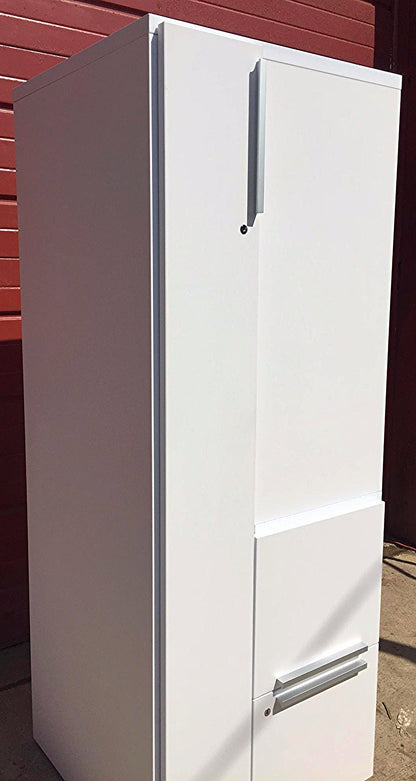 LOT OF KNOLL OFFICE FURNITURE WHITE LAMINATE  DESK LOCKER TOWER FILE CABINET