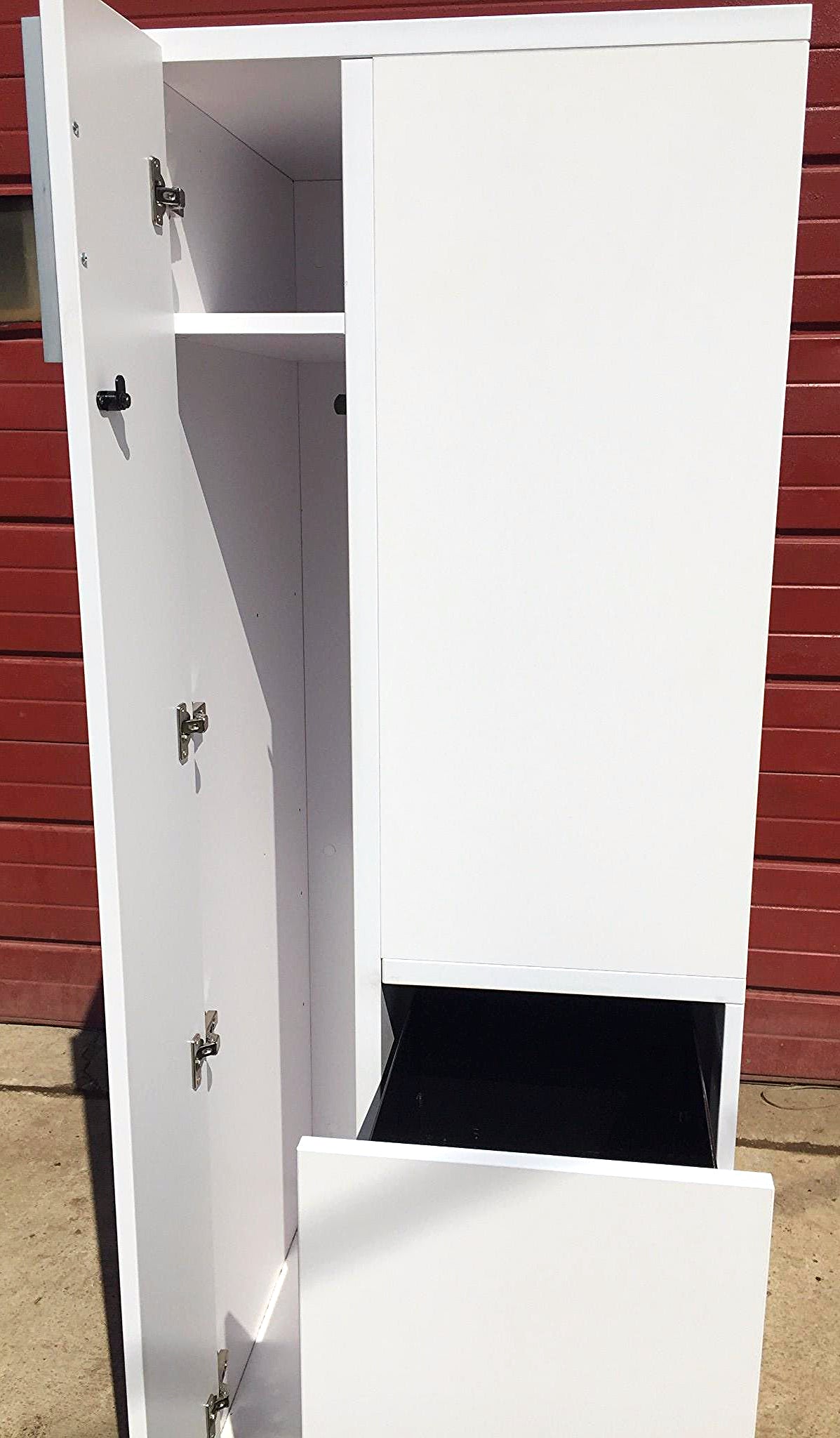 LOT OF KNOLL OFFICE FURNITURE WHITE LAMINATE  DESK LOCKER TOWER FILE CABINET