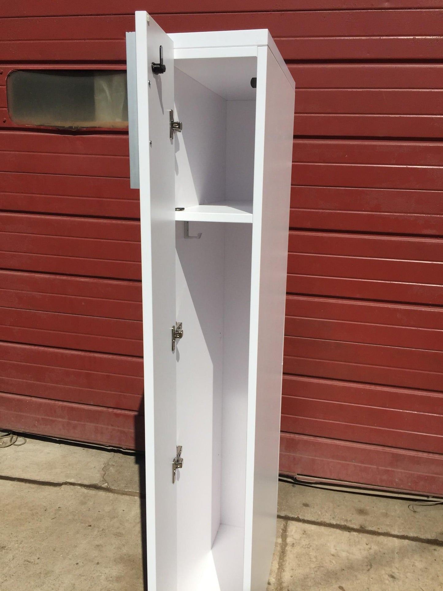 KNOLL OFFICE FURNITURE WHITE LAMINATE STORAGE LOCKER CLOSET TOWER FREE SHIP