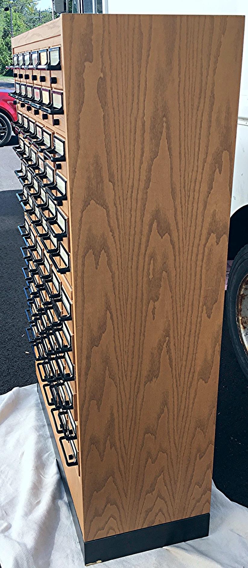 VINTAGE 72 DRAWER LIBRARY CARD CABINET 65 High x 41.5 Wide x 17.5 Deep