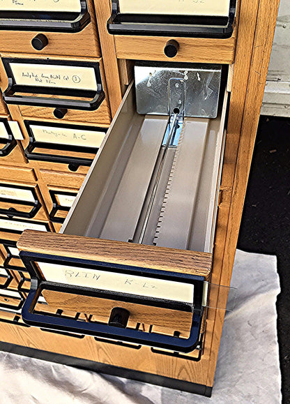 VINTAGE 72 DRAWER LIBRARY CARD CABINET 65 High x 41.5 Wide x 17.5 Deep