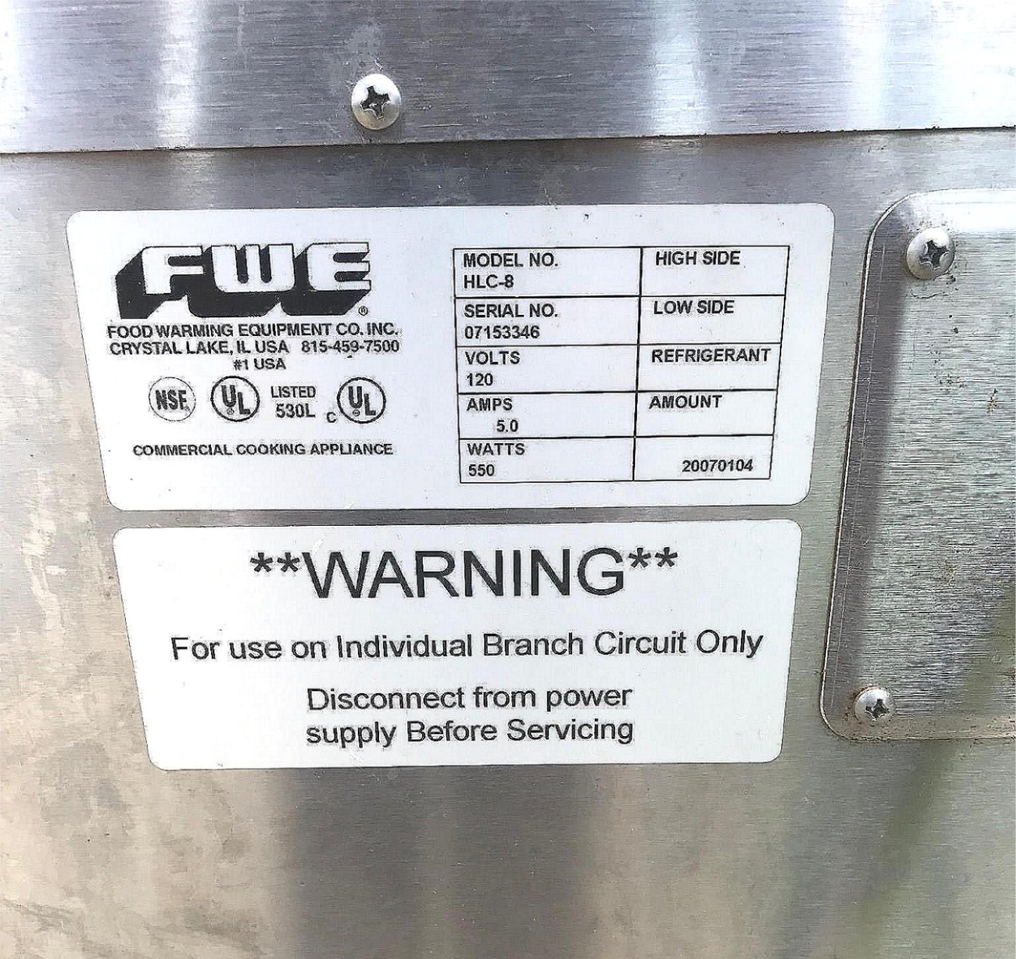 FWE HLC-8 COMPACT MOBILE HEATED CABINET WARMER STERILIZER ON WHEELS - FREE SHIP