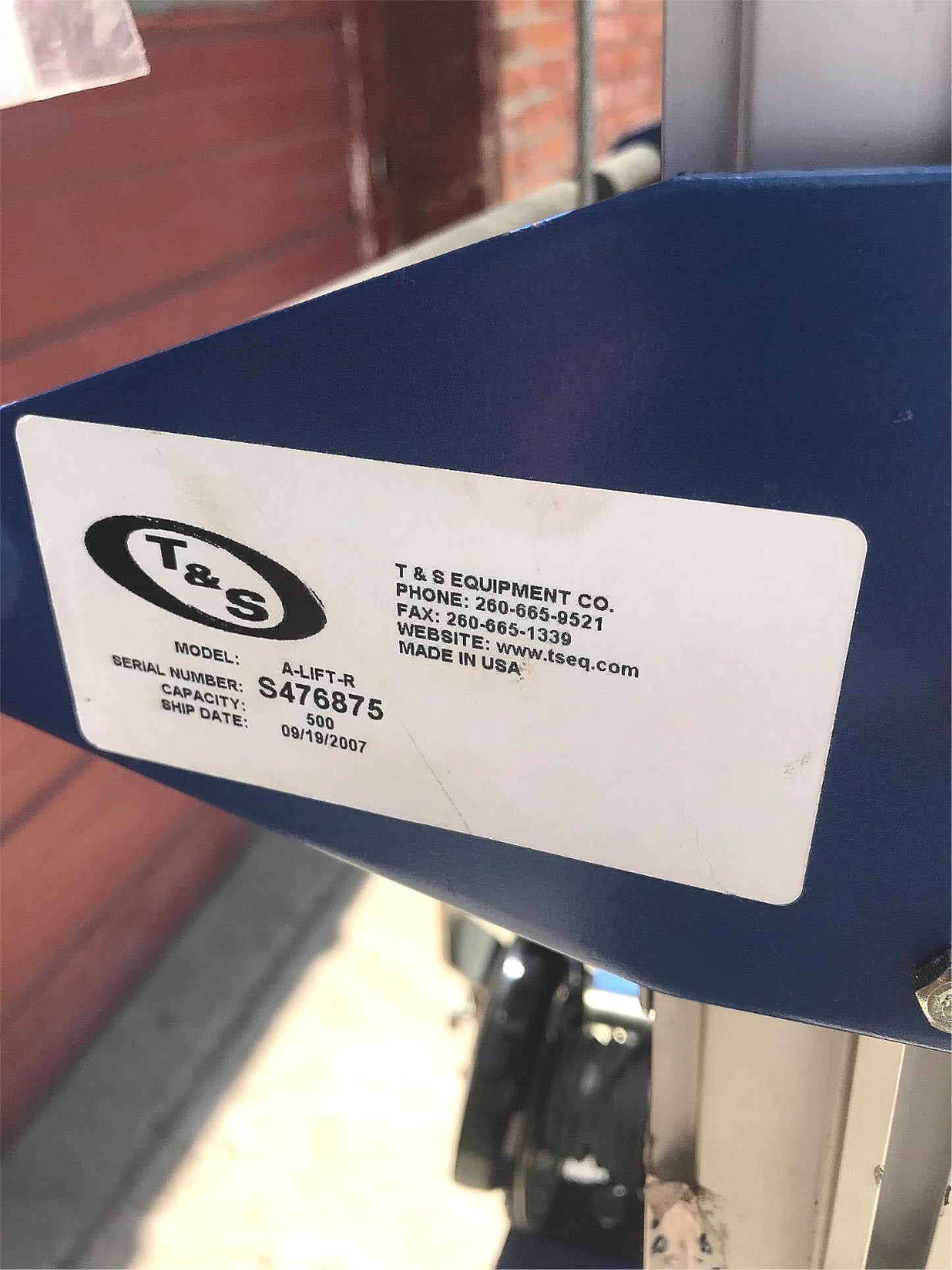 VESTIL T&S A-LIFT-R FIXED STRADDLE HAND WINCH LIFT MANUAL FORKLIFT FREE SHIPPING