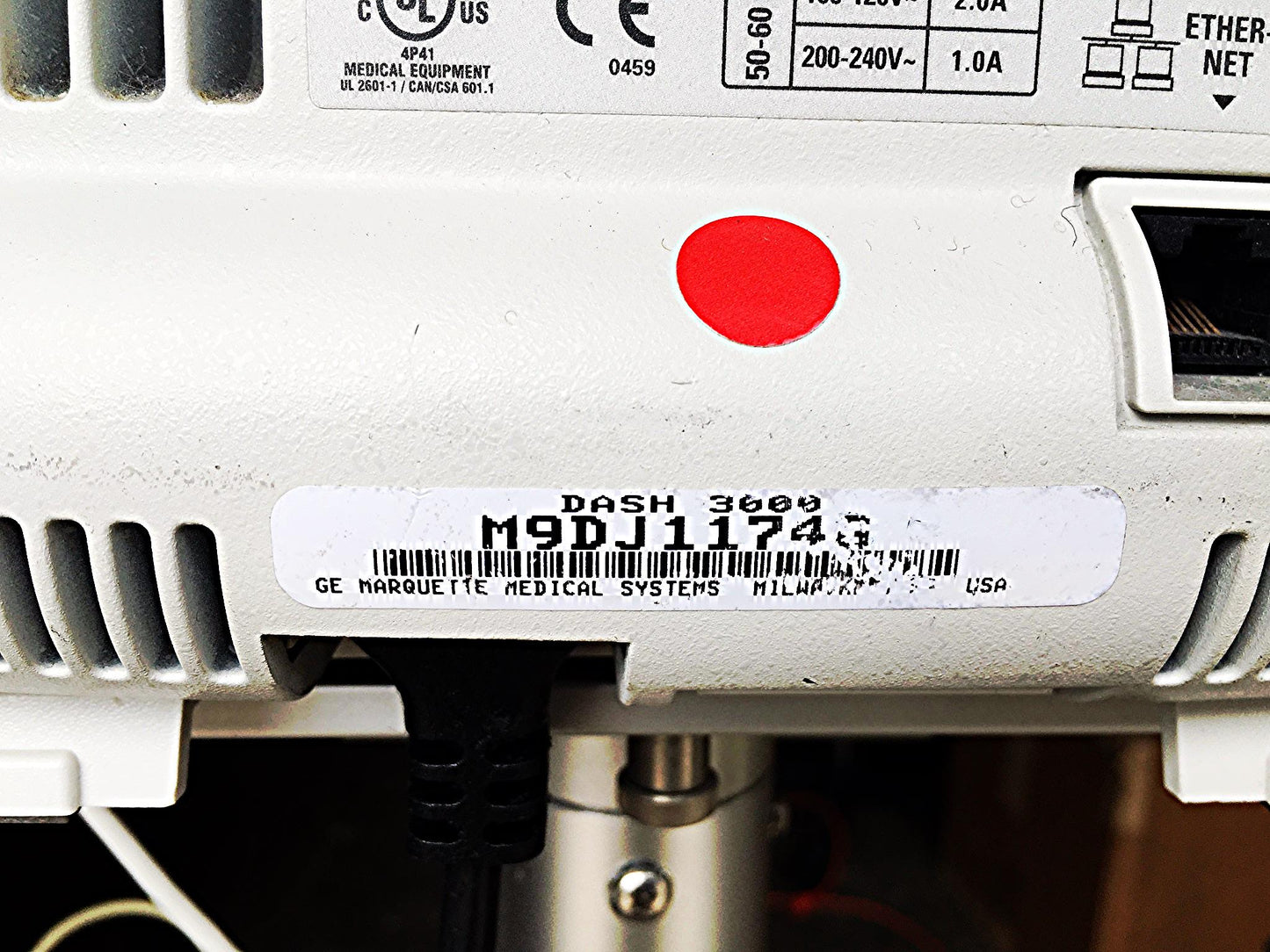 GE DASH 3000 Vital Signs Monitor & STAND LEADS CUFF OXIMETER PRINTER WATCHVIDEO