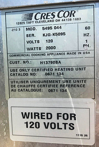 CRES COR 5495 044 HOT FOOD HEATING HOLDING CABINET TESTED 100% PERFECT FREE SHIP