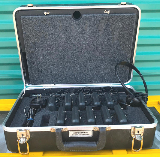 10 EASY LISTENER PHONIC EAR PE 300R FM RECEIVER & 300C CHARGER CASE FREESHIPPING
