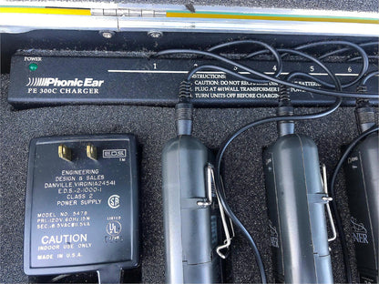 10 EASY LISTENER PHONIC EAR PE 300R FM RECEIVER & 300C CHARGER CASE FREESHIPPING