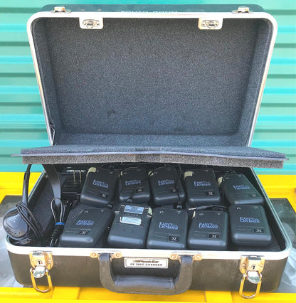 10 EASY LISTENER PHONIC EAR PE 300R FM RECEIVER & 300C CHARGER CASE FREESHIPPING