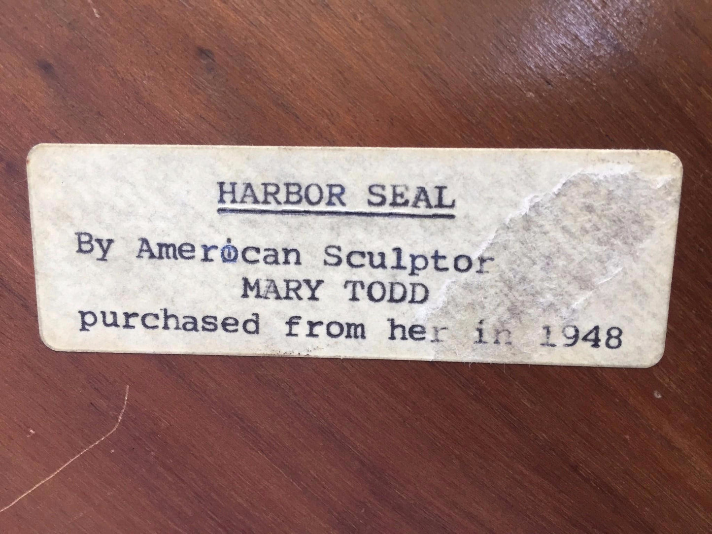 MARY TODD SHAW 1948 HARBOR SEAL BRONZE SCULPTURE ART WORLDFAMOUS ARTIST FREESHIP