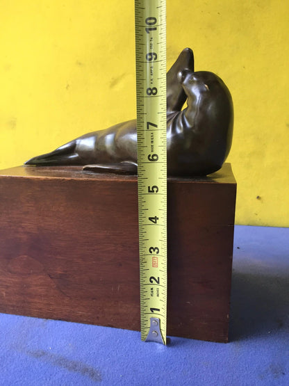 MARY TODD SHAW 1948 HARBOR SEAL BRONZE SCULPTURE ART WORLDFAMOUS ARTIST FREESHIP