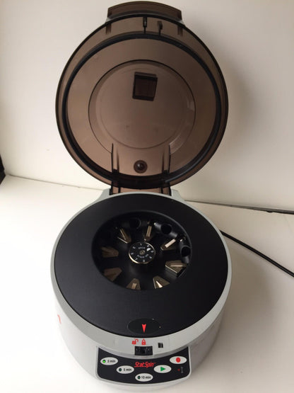 BECKMAN IRIS STATSPIN EXPR 4 M510 TUBE ROTOR RTH8 GEL CENTRIFUGE WATCH VIDEO