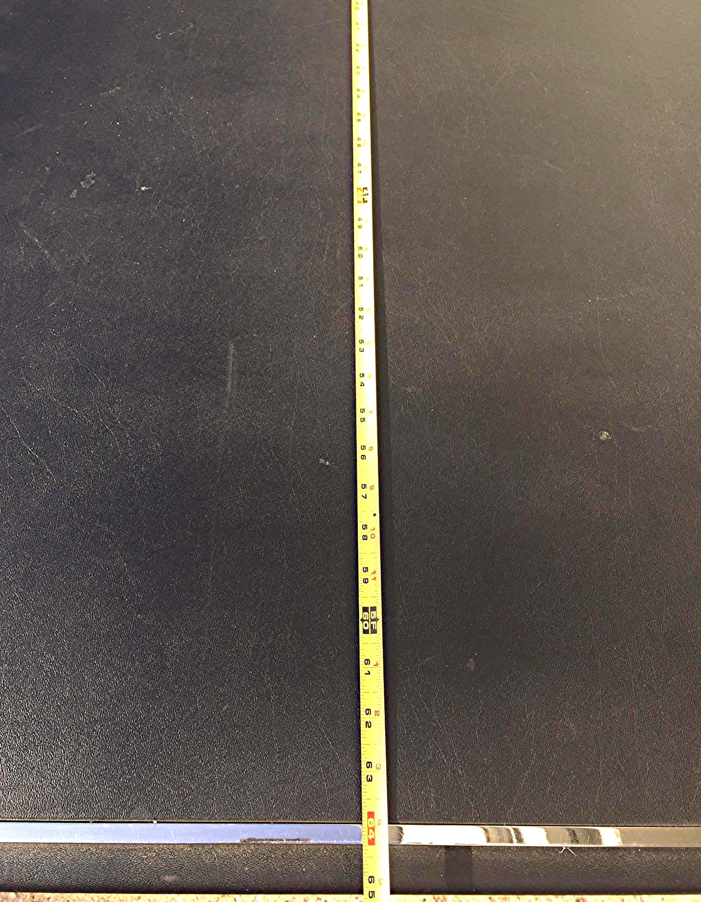 VINTAGE STOW DAVIS BLACK LEATHER & METAL DESK w 2 DRAWERs 65 x 29 x 30 FREE SHIP