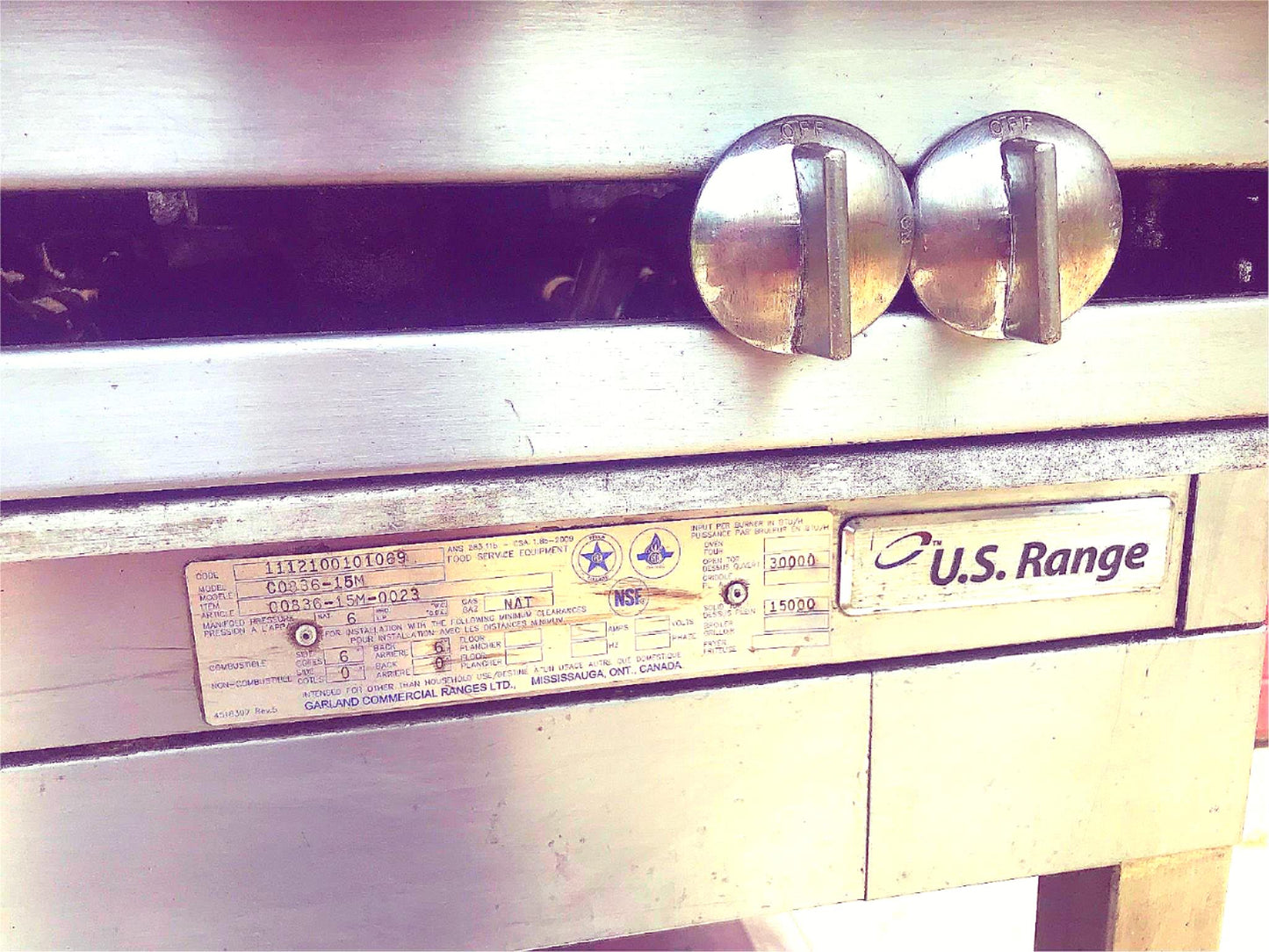 GARLAND US RANGE NATURAL GAS MODEL C0836-15M FRENCH TOP FREE BUSINESS USA SHIP