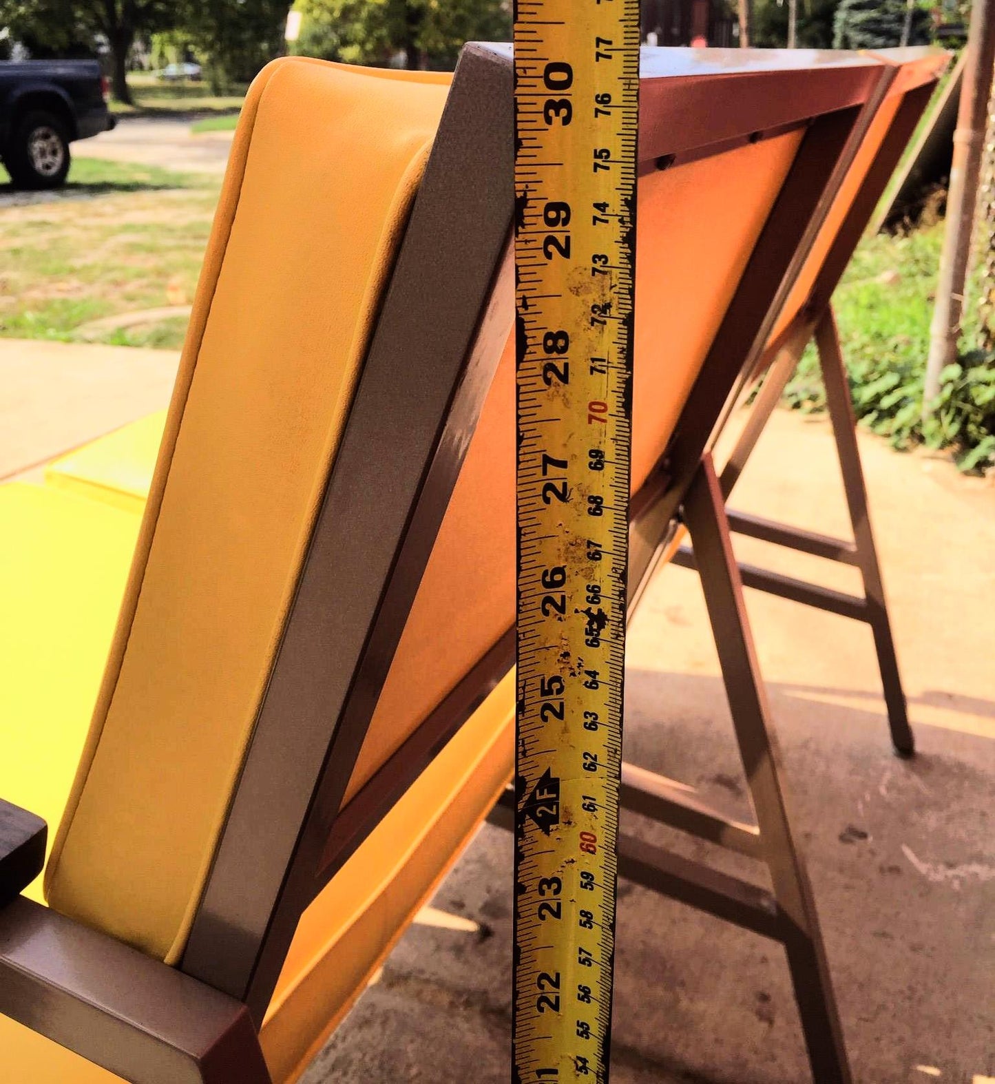 PERFECT RARE VINTAGE Retro 1950's STEELCASE COUCH MID CENTURY WOOD ARM FREE SHIP