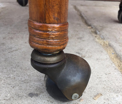 Pair Vintage LANE VENTURE Rattan Swivel Chairs Cushions David Hicks Era FREESHIP