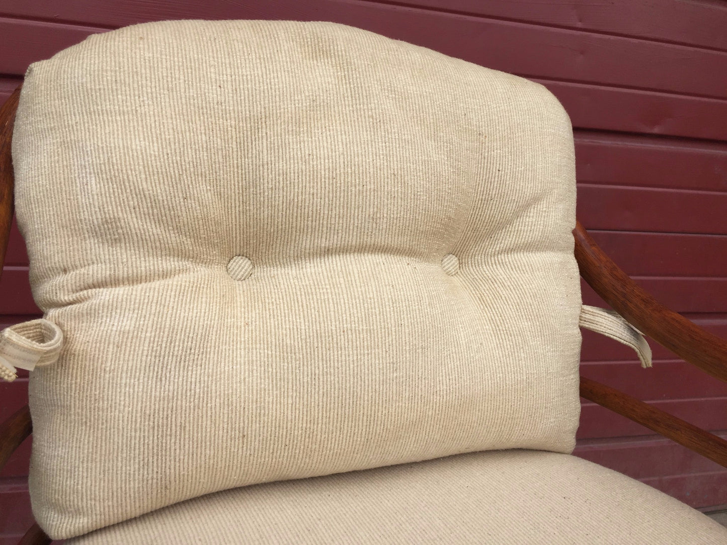 Pair Vintage LANE VENTURE Rattan Swivel Chairs Cushions David Hicks Era FREESHIP