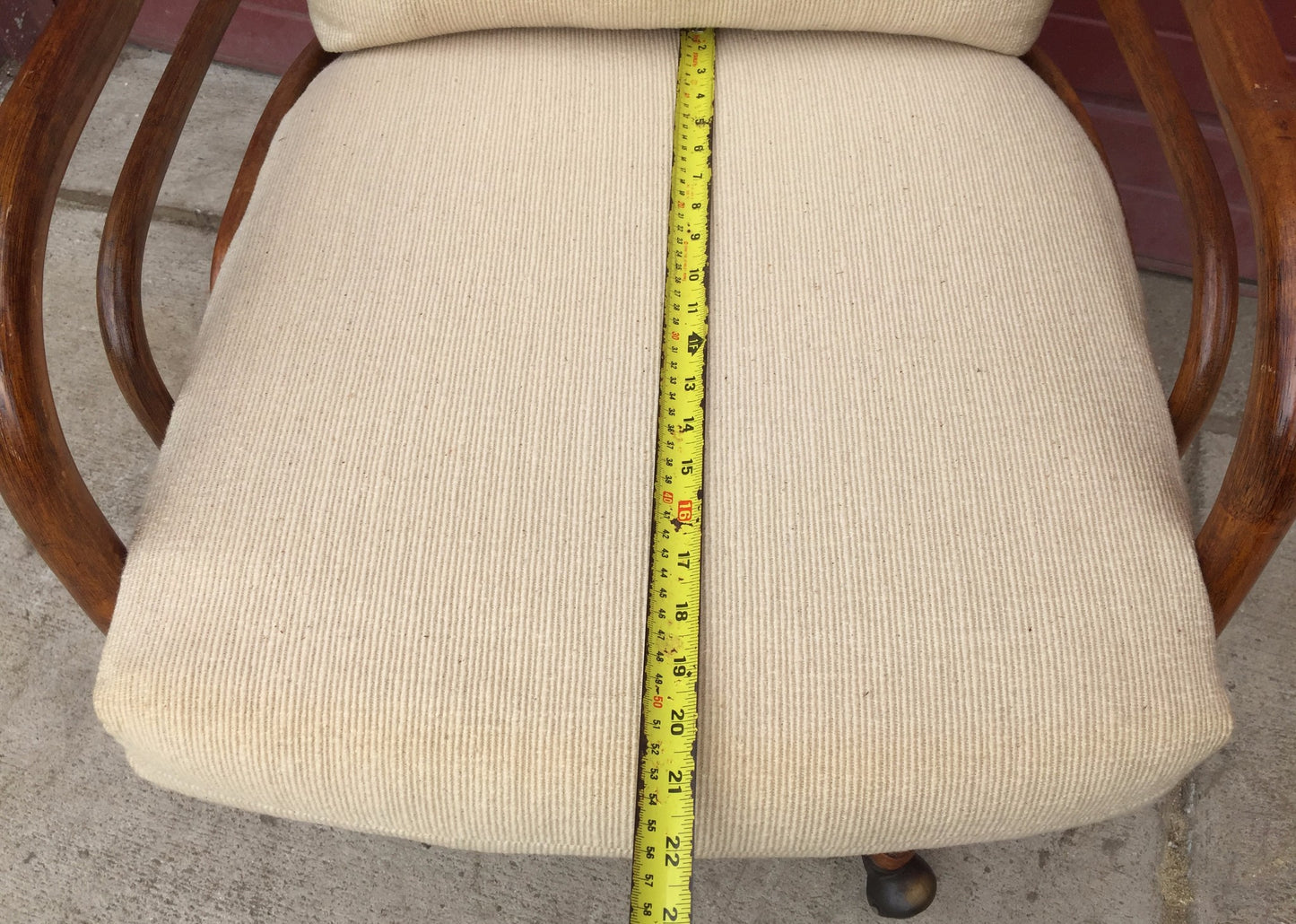 Pair Vintage LANE VENTURE Rattan Swivel Chairs Cushions David Hicks Era FREESHIP