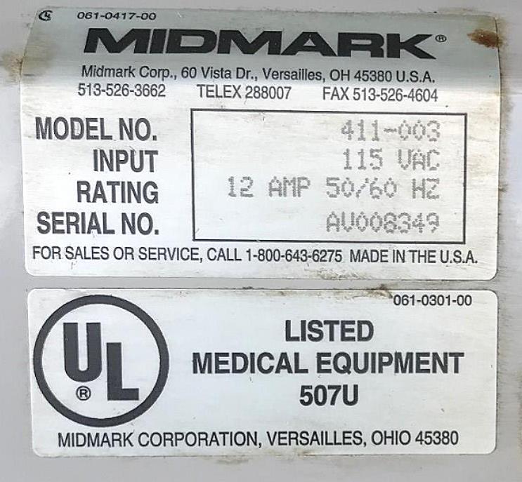 MIDMARK RITTER 411 HI-LO POWER PATIENT EXAM TABLE GYNECOLOGY REMOTE WATCH VIDEO