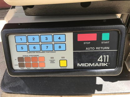MIDMARK RITTER 411 HI-LO POWER PATIENT EXAM TABLE GYNECOLOGY REMOTE WATCH VIDEO