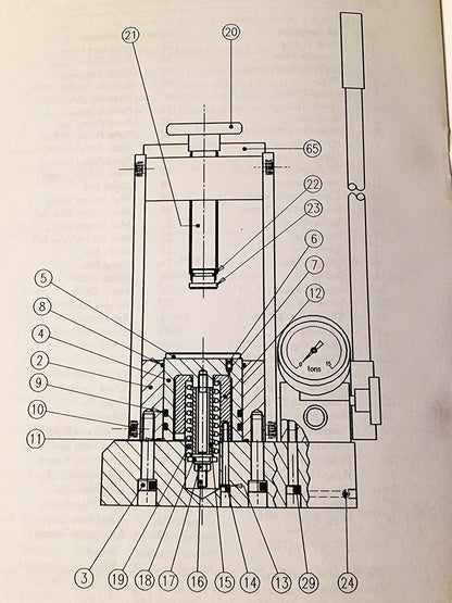 GRASEBY SPECAC 15 TON BENCHTOP LABORATORY HYDRAULIC PRESS & MANUAL FREE SHIP