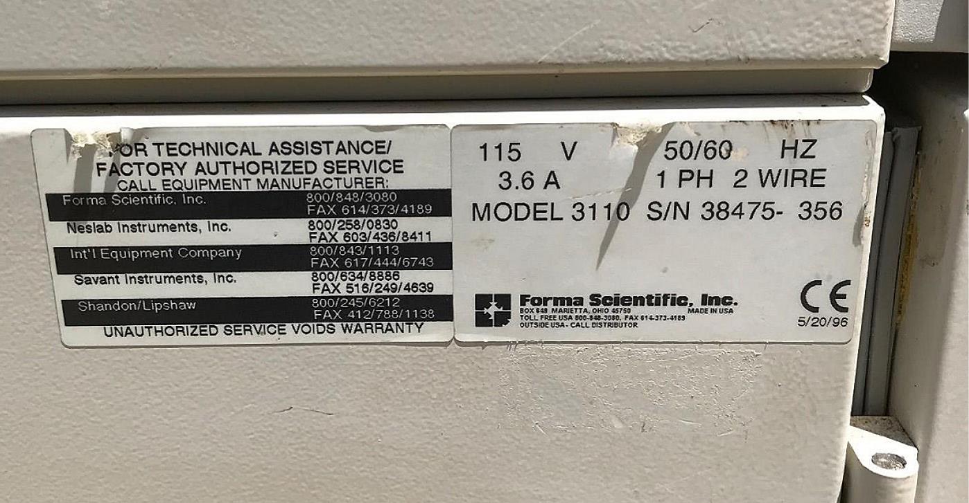FORMA 3110 CO2 JACKETED INCUBATOR EXCELLENT CONDITION 90 DAY WARRANTY FREE SHIP
