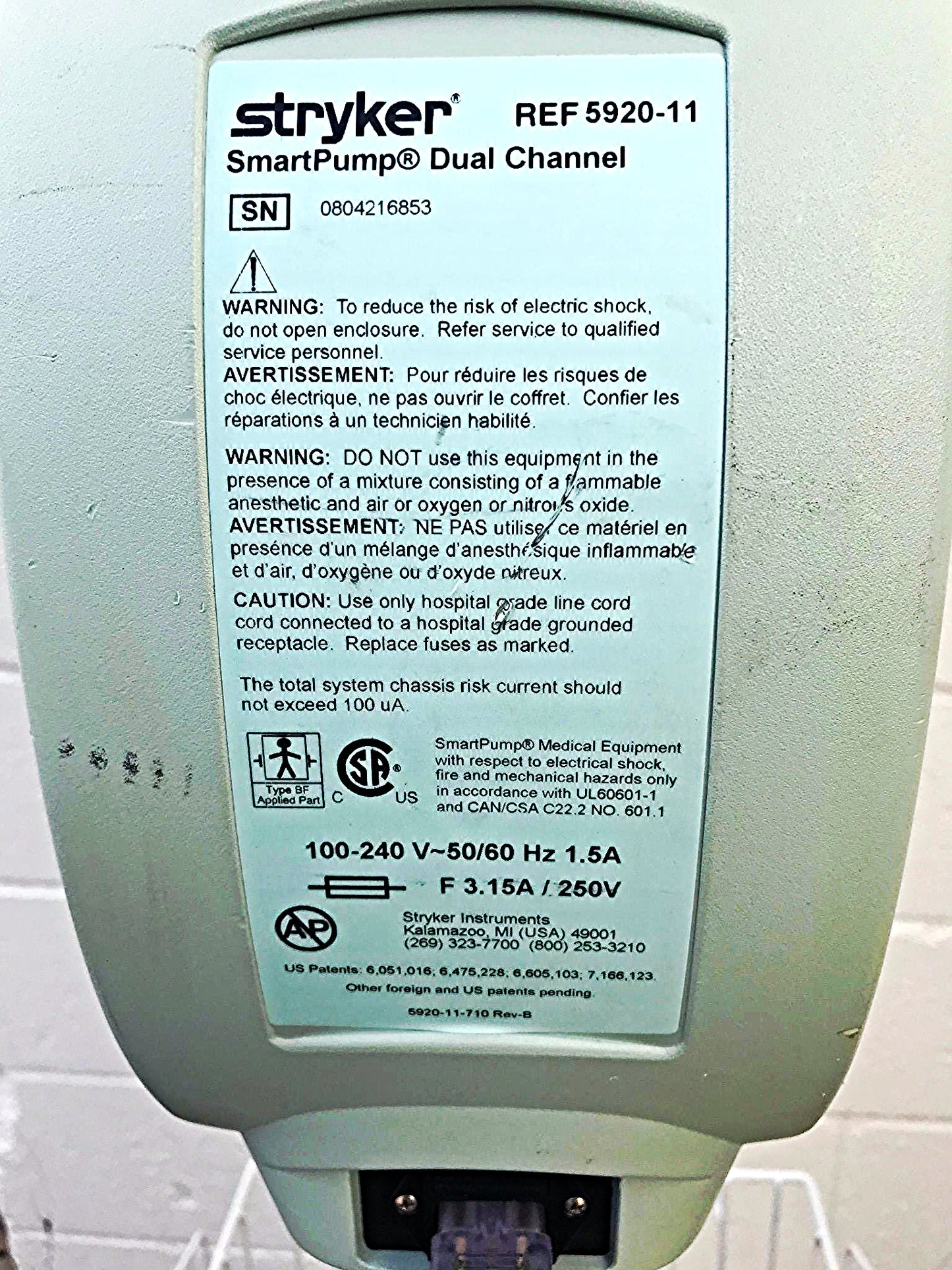 STRYKER SMARTPUMP DUAL CHANNEL TOURNIQUET SYSTEM CSI SURGERY WATCHVIDEO FREESHIP