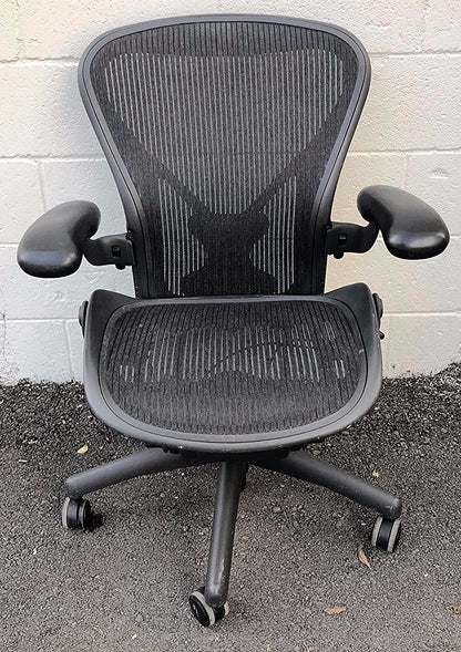 SET OF 4 HERMAN MILLER AERO CHAIRs BLACK Size B Chadwick & Bill Stumpf FREE SHIP