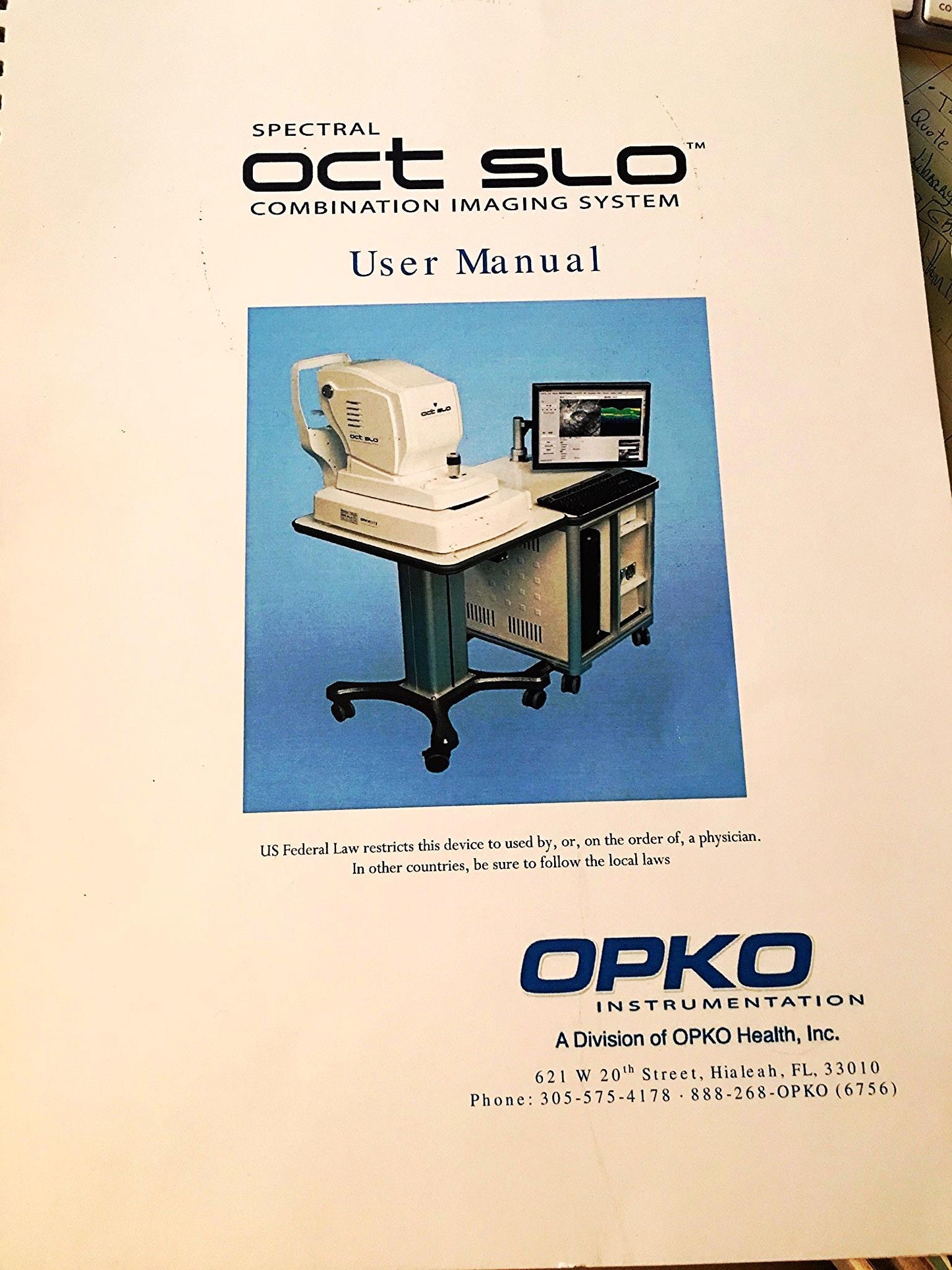 COMPLETE SPECTRAL OPKO OCT SLO IMAGING SYSTEM 100% FUNCTIONAL w MANUAL FREE SHIP