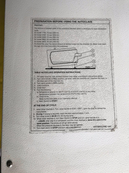 TUTTNAUER 2540M MANUAL AUTOCLAVE BENCHTOP STERILIZER 23Liter WATCHVIDEO FREESHIP