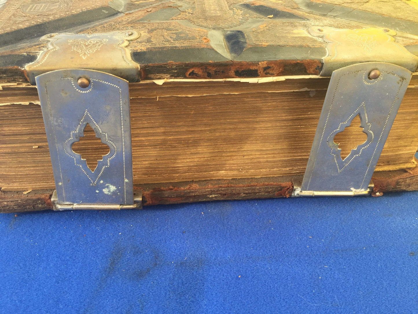 Antique GERMAN FAMILY BIBLE 1800's illustrated HEILIGE SCHRIFT BIBEL FREESHIP