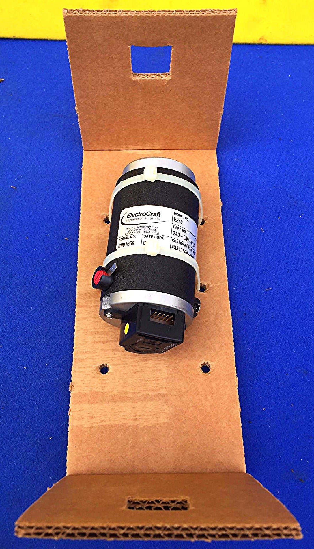 NIB ELECTROCRAFT DC SERVO 230VOLT MOTOR E240 240-039-0124 TORQUE BRUSH FREE SHIP