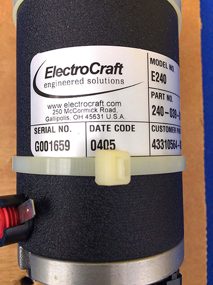 NIB ELECTROCRAFT DC SERVO 230VOLT MOTOR E240 240-039-0124 TORQUE BRUSH FREE SHIP