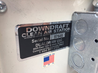 UNISYS PT2032 DUALDRAW PORTABLE DOWNDRAFT CLEAN AIR STATION HOOD TABLE FREESHIP